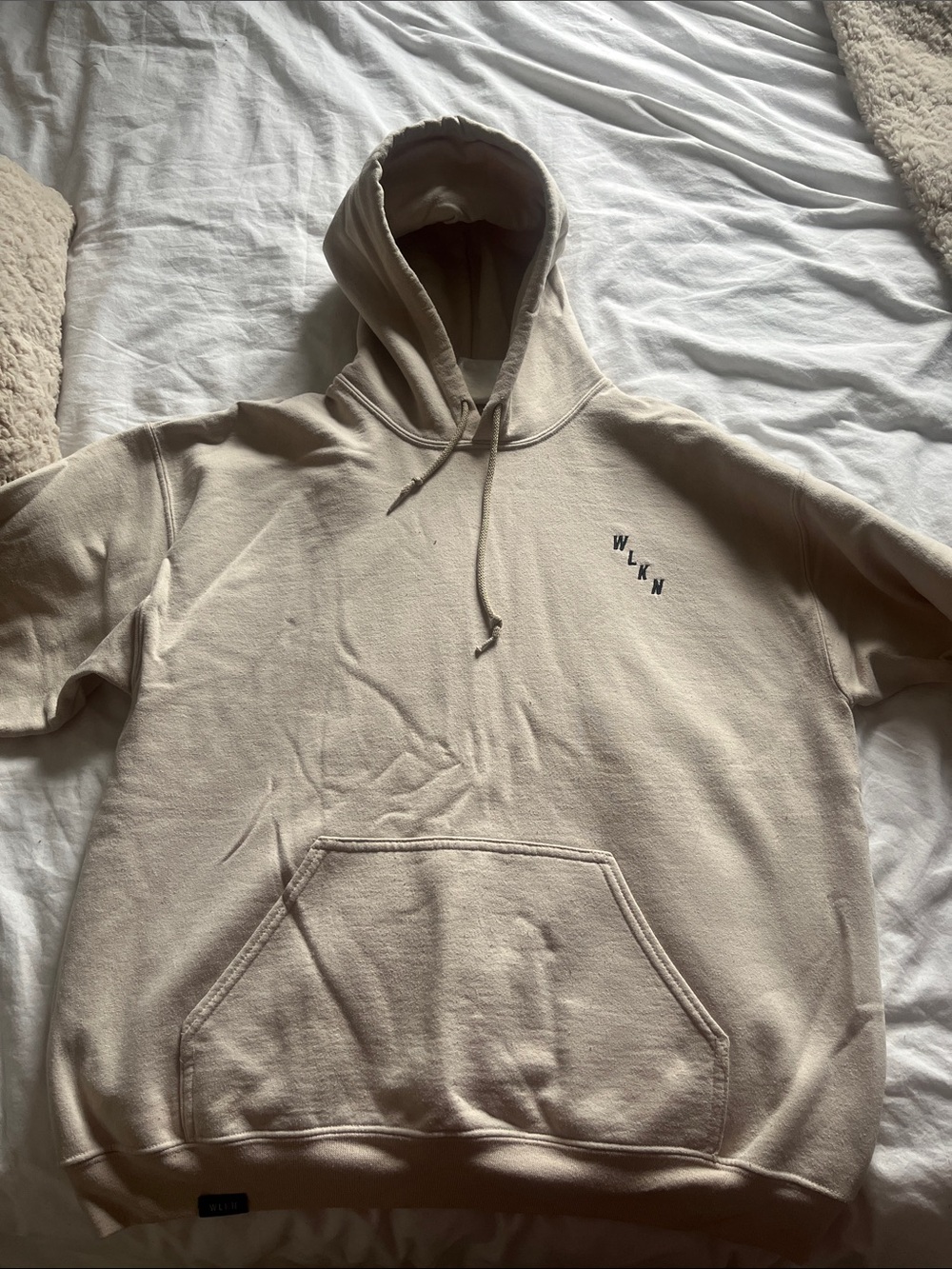 Beige Hooded Pullover Sweatshirt - Men's Cozy Hoodie